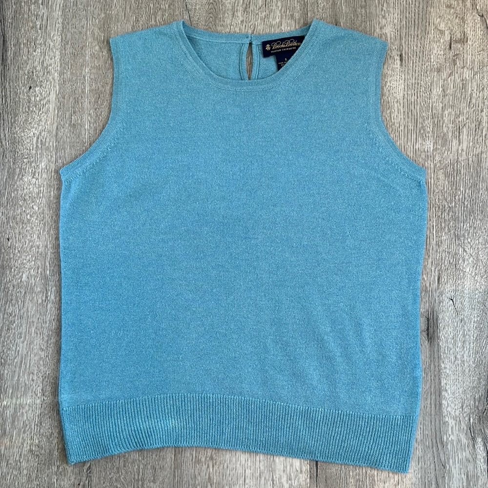 Brooks Brothers cashmere sweater vest small teal